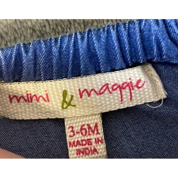 Mimi & Maggie Tranquil Garden Mariposa Denim Dress Baby Girl 3-6 Months - Picture 10 of 12